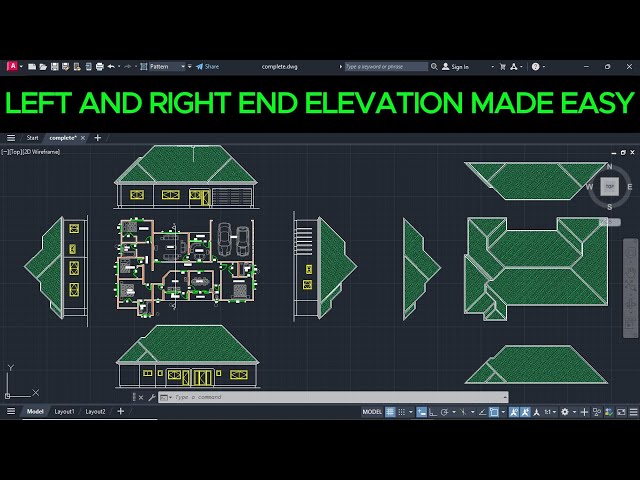 Side Elevation Made Easy in AutoCAD (Front Elevation Covered)