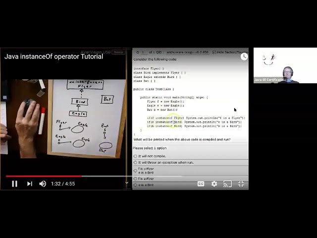 Java 8 OCA (1Z0-808) - instanceof operator (Enthuware sample questions)