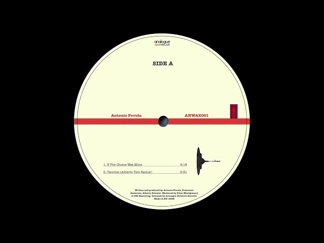 PREMIERE・Antonio Fevola ー Taurine (Alberto Tolo Remix)「ANWAX001」