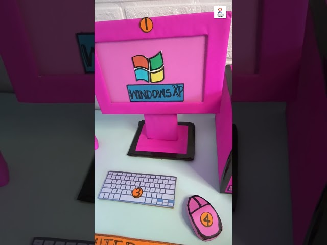 Computer 3D Model Project | How to make a 3D model of computer | Computer model | The4PillarsAcademy