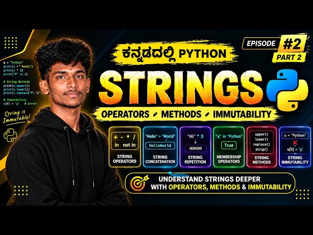 🐍 PYTHON STRINGS | EPISODE 2 – PART 2 | Operators, Methods & Immutability