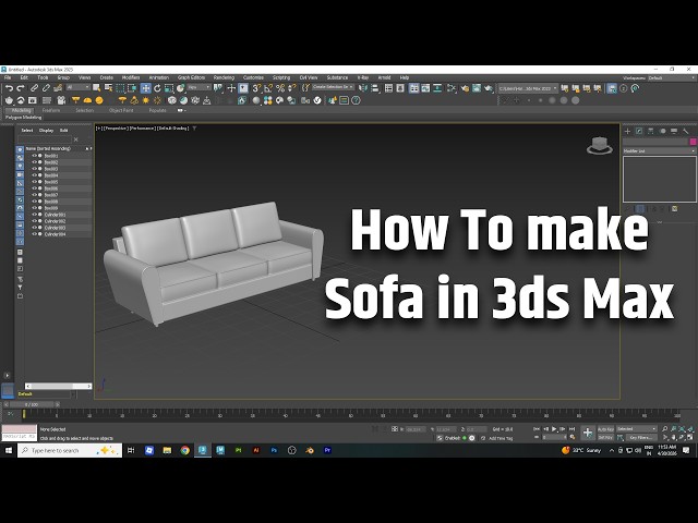 How to Make a Sofa in 3ds Max Step by Step 🛋️ | Beginner Friendly 3ds Max Tutorial