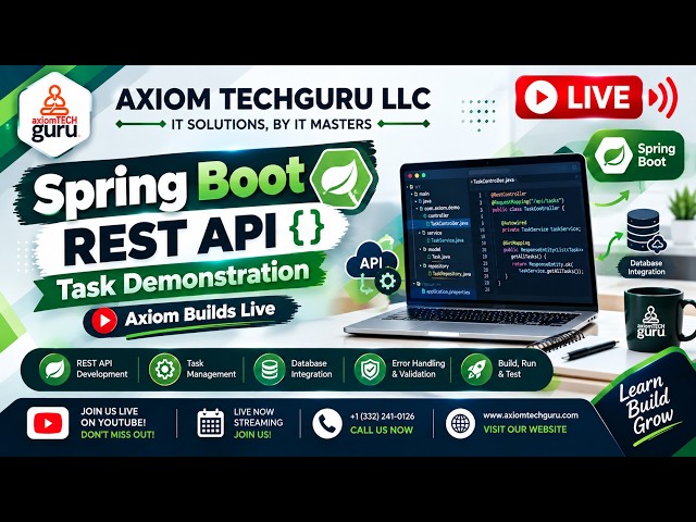 Spring Boot REST API LIVE | Build a Task Management API with Database Integration