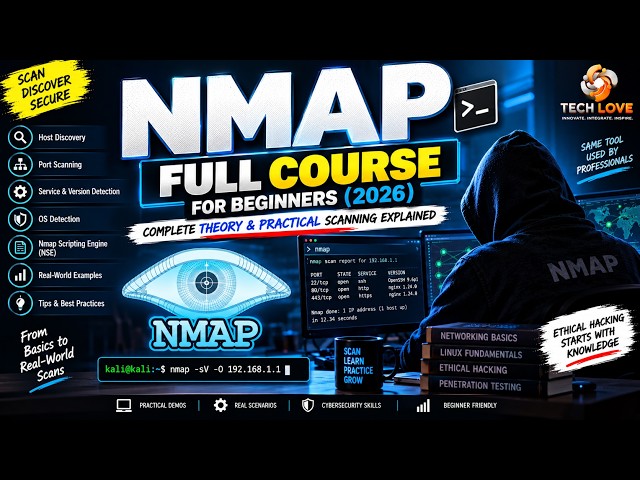 Nmap Full Course for Beginners 2026  Complete Theory & Practical Scanning Explained