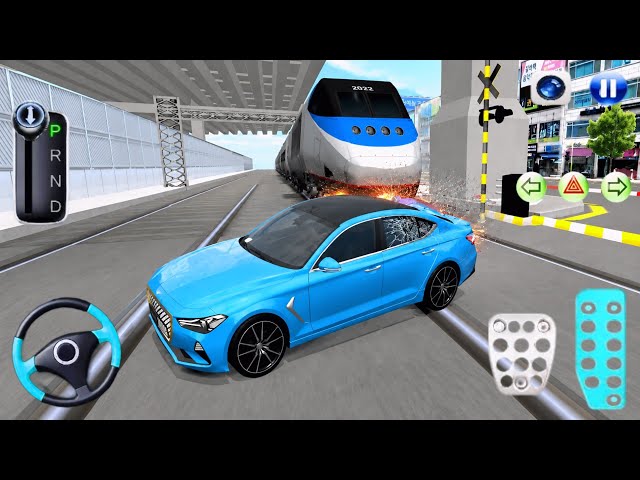 🔵🚗 New Blue Mercedes G63 Stuck In Railway Track Police Car 🚓 3D Driving Class 🌩️ Android Gameplay