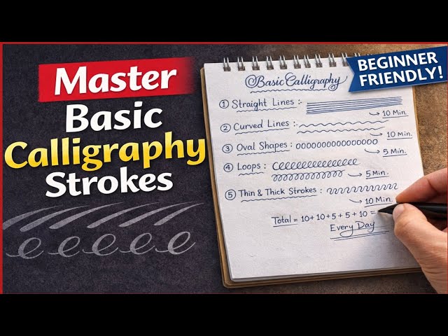 Basic Calligraphy for Beginners | 40 Minutes Daily Practice Routine | Step-by-Step Tutorial