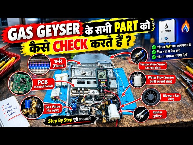 Gas Geyser Parts Full Testing ll Gas Gyuser Kese Check Karen ll Prajapati Technician l
