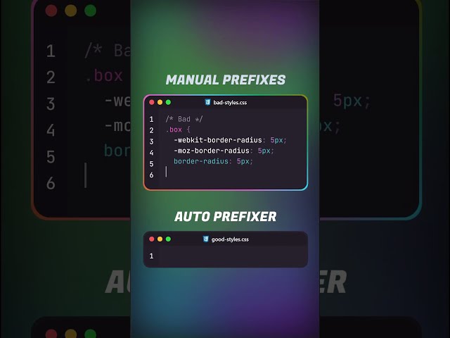 Stop typing CSS prefixes! ✍️➡️⚙️ Use auto-prefixer! #CSSHacks #DevTools #Frontend