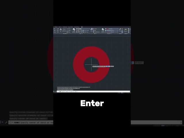 The Fastest Way to Draw a Donut Shape in AutoCAD #autocad #autocadshortcuts #autocadtutorial