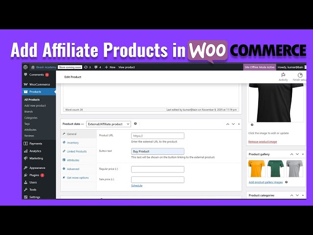 How to Add External/Affiliate Products on WooCommerce l WooCommerce Product Upload l Bivash Academy