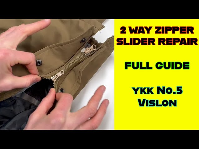 How to Replace 2 Way YKK Vislon Zipper Sliders & Top Stops | Tutorial YKK #5 Locking Vislon Nesting