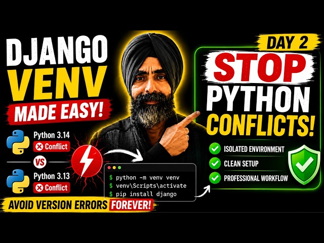 Django Virtual Environment Tutorial 🚀 | Why Every Django Developer Uses VENV | Day 2
