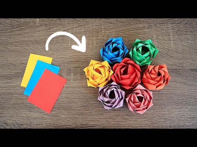 EASY PAPER ROSES MAKING | Colorful Paper Roses Video Tutorial | Paper Craft | Tatzkreen Art
