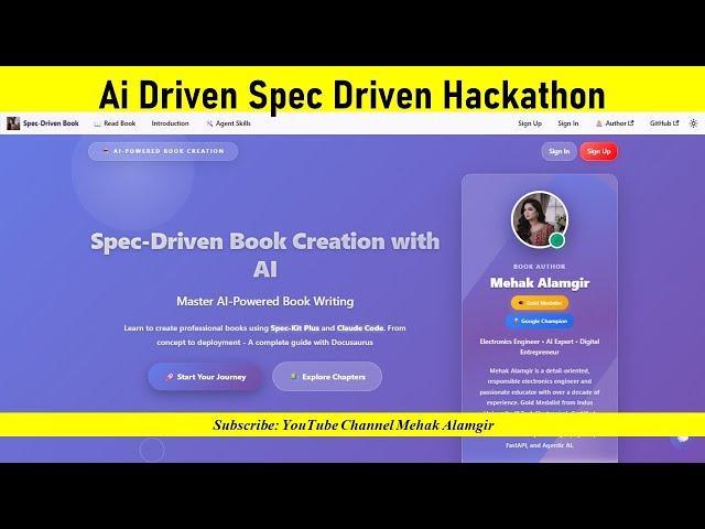 piaic ai driven spec driven hackathon using docusaurus, spec kit & caude code