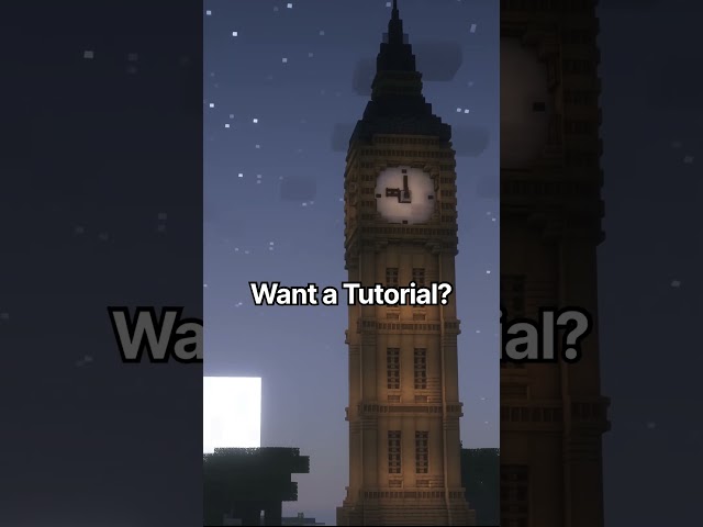 Minecraft Big Ben Clock Tower time-lapse( wait for the lights🌙)#minecraft #minecraftbuilds