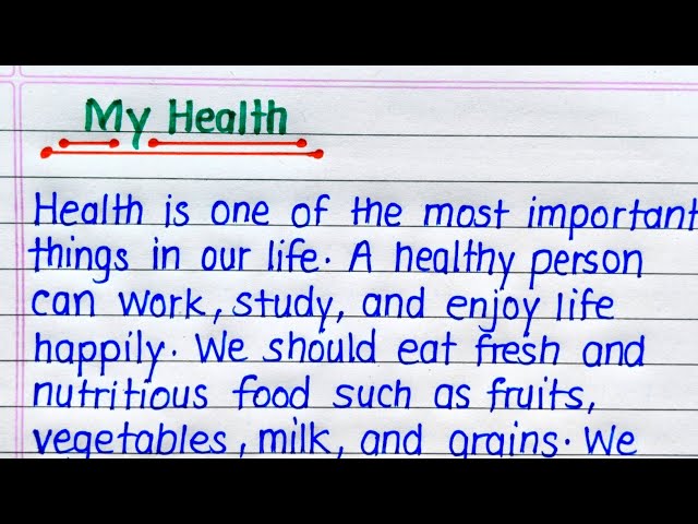 My Health Essay in English || Essay on My Health in English 