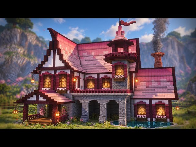 Minecraft: How To Build a Large Cherry Blossom House | Easy Tutorial 