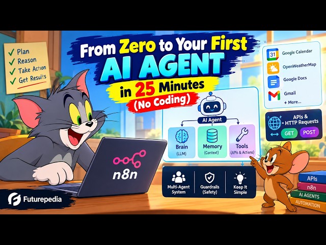 Build Your First AI Agent in 25 Minutes 🤖 No Coding Required! | n8n Tutorial