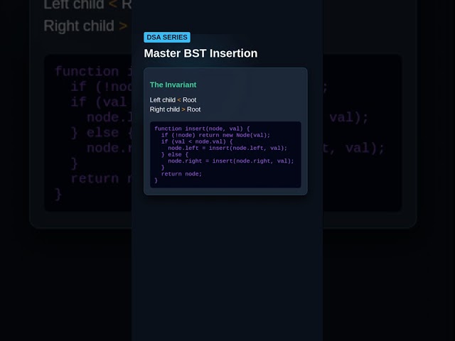Master BST Insertion: Coding Logic Simplified #Shorts