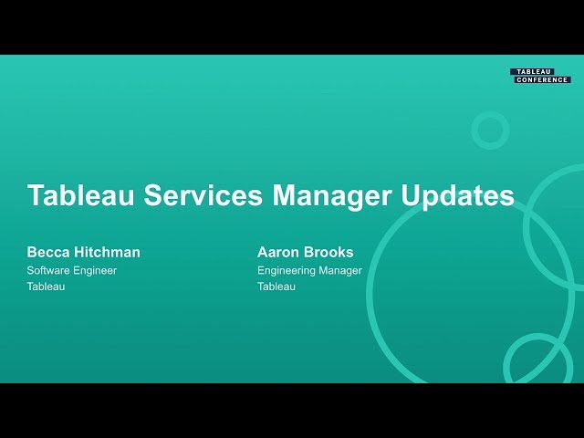 Tableau Services Manager Updates