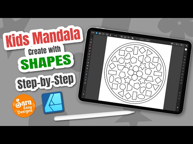 How to Create a Kids Mandala with Basic Shapes | Affinity Designer iPad Tutorial
