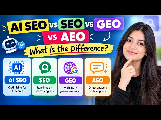 AI SEO vs SEO vs GEO vs AEO — What Is the Difference? | Complete SEO Guide 2026 #seo #aiseo #seo2026