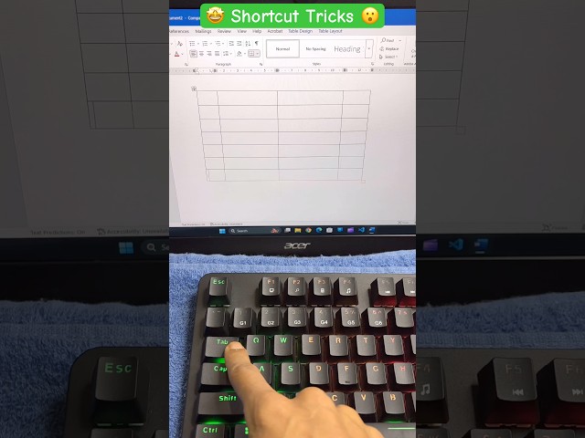 Computer 🖥️ Shortcut Key for Create table in Word with Symbols #keyboard #shortcutkeys #windows