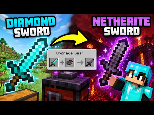 Upgrading My Diamond sword into Netherite sword from smithing temple