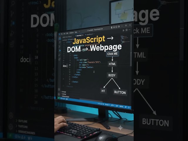 DOM turns HTML into a tree that JavaScript can read and change. 🌳⚡ #JavaScript
