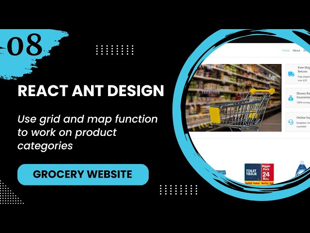 React JS #8 - Use grid and map function to work on product categories