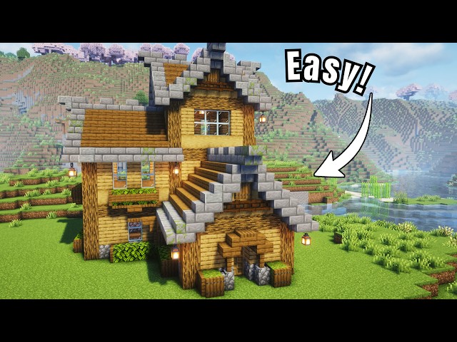 Minecraft | How to Build an EASY Oak Starter House in Minecraft!