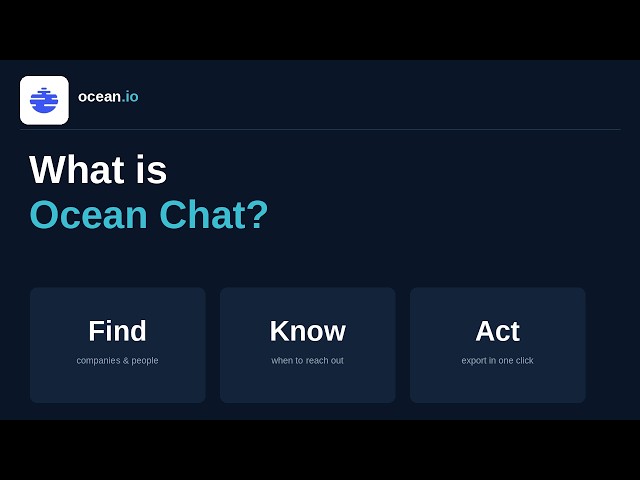 What is Ocean Chat? Find, Refine & Reach Out, All From One Prompt