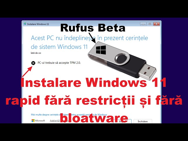 Windows installation stick with the new Rufus Beta without restrictions or bloatware
