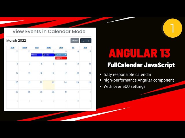 FullCalendar / Event Calendar  With  Javascript Angular 13