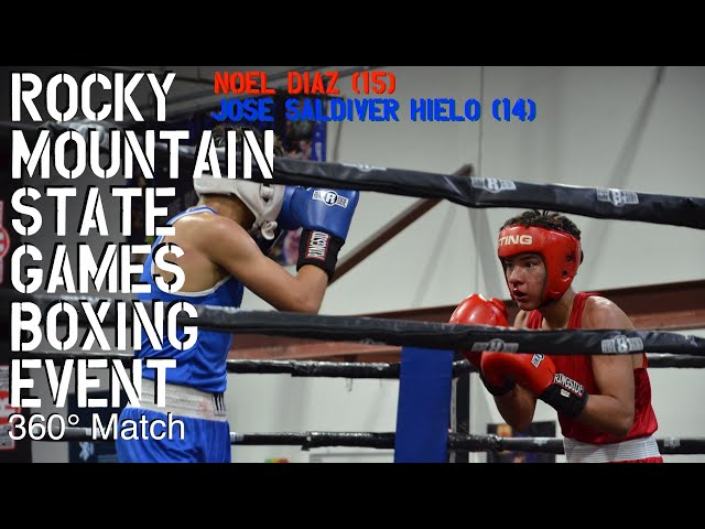 Rocky Mountain State Games Boxing, 9, Male - Red - Noel Diaz (15) - Blue - Jose Saldiver Hielo (14)