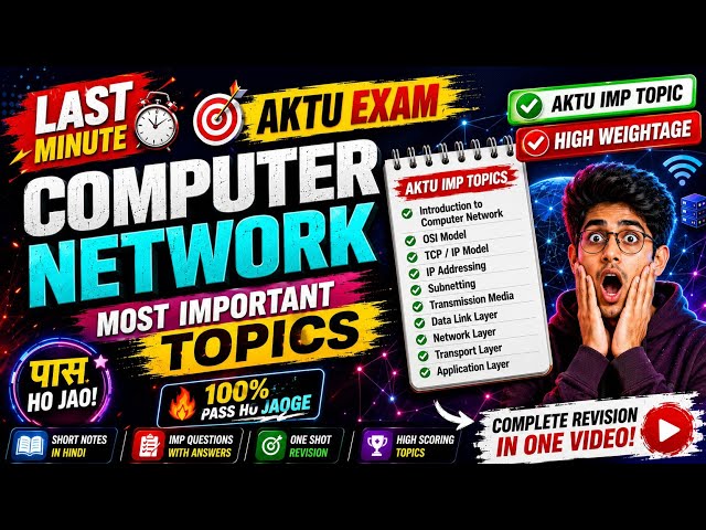 Computer Network Last Minute | AKTU Important Topics | Pass Ho Jao |