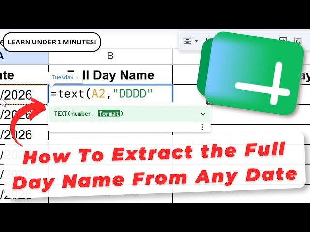 How To Extract the Full Day Name From Any Date in Google Sheets