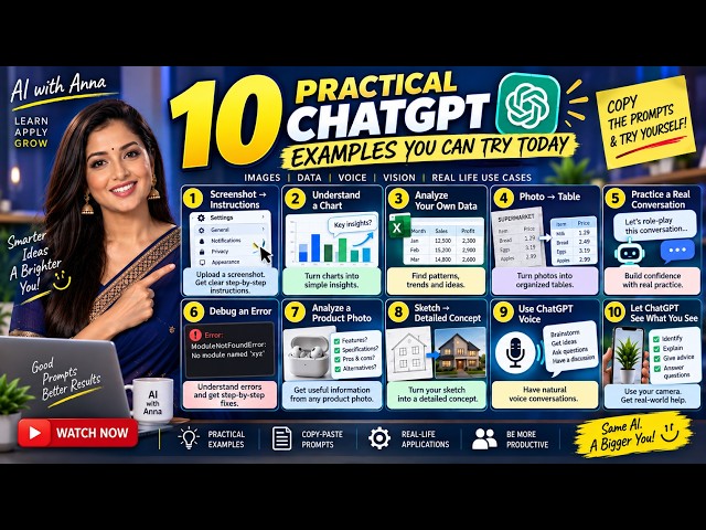 10 Practical ChatGPT Examples You Can Try Today | Images, Data, Voice & More #chatgpt