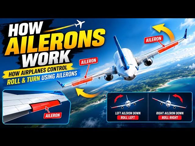 How Ailerons Work ✈️ | How Airplanes Control Roll & Turn Using Ailerons