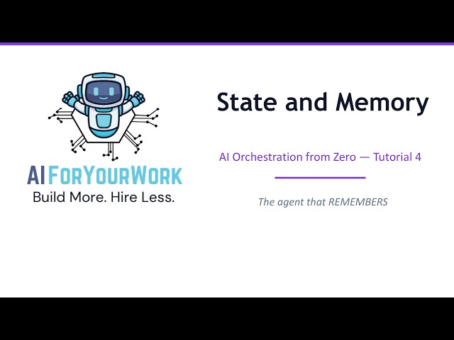 Agent Memory (LangGraph + Checkpointer  + Thread ID) Source Demo| AI Orchestration from Zero T4