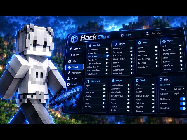 Minecraft Hacked Client 1.21–26.51+ | Updated Java & Bedrock Client | Windows 2026