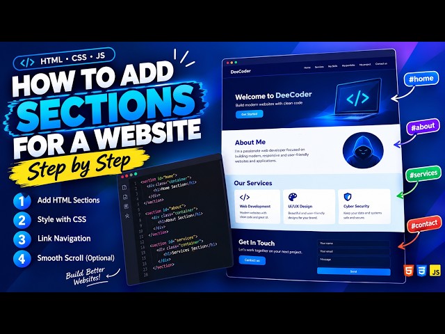 How to Add Sections to a Website with HTML & CSS | Step-by-Step Tutorial