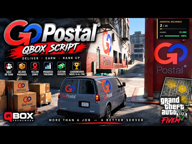 FiveM QBox GoPostal Delivery Job | Full Script Showcase