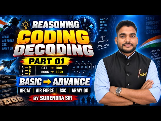 Coding Decoding Part 01 Basic to Advance Tricks | AFCAT Air Force SSC Army GD Reasoning Surendra Sir