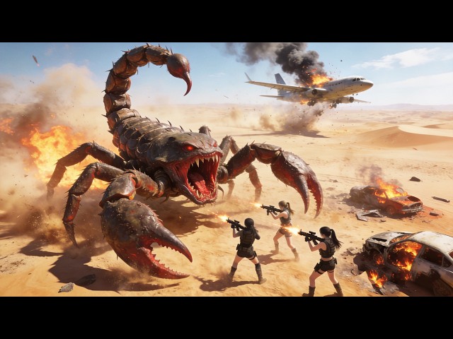 [FULL MOVIE 4K] Beautiful female agents descend from the sky to slay mutated giant scorpions.