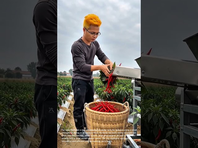 Efficient Farming: Processing Red Chili Peppers with a Machine
