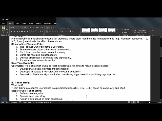 Agile & Project Management estimation techniques, WBS