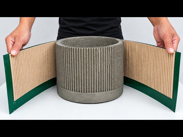 Unique and creative  The easiest way to make plant pots from cardboard and cement