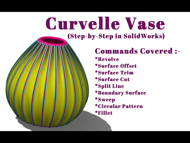 SolidWorks Surface Modeling Tutorial | Curvelle Vase Step-by-Step
