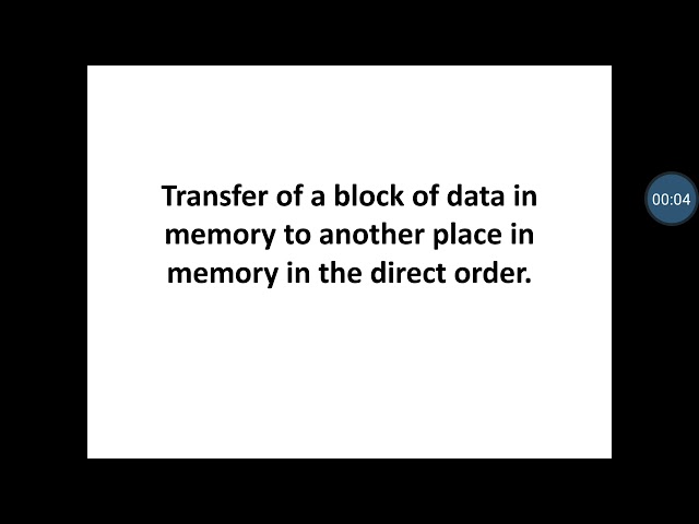 Programme for Transfer of a block of data in memory to another place in memory in 8085 MP